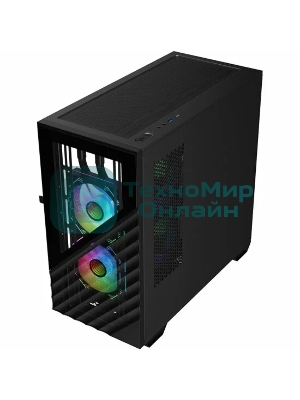 Компьютерный корпус 1STPLAYER DK D7 черный mATX 3x120мм LED fans D7-BK-3F1