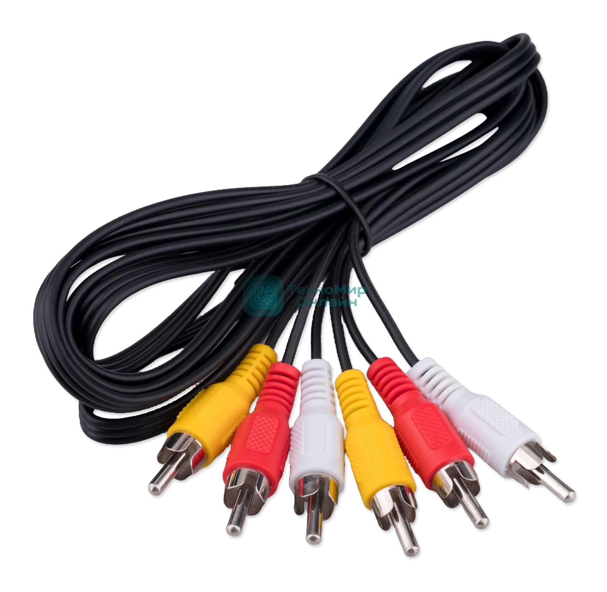Кабель аудио/видео Cablexpert CCV-539-1.8M-N, 3xRCA/3xRCA, 1.8м, черный, пакет