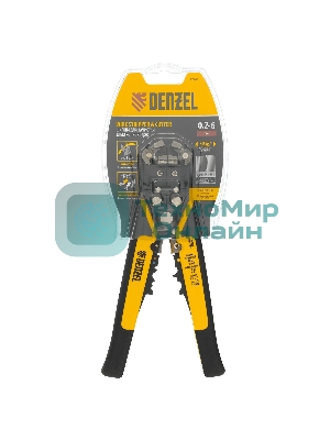 Щипцы для зачистки электропроводов Denzel 0,2-6 мм2, функция обрезания проводов