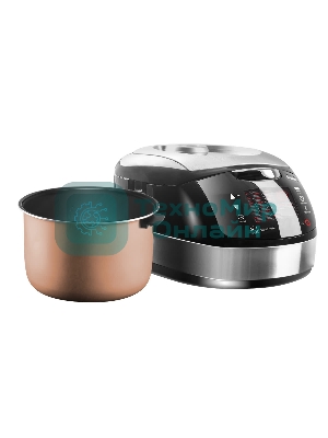 Мультиварка Centek CT-1472 Ceramic черный/сталь, 860 Вт, 5.0 л, LED, 21 программа