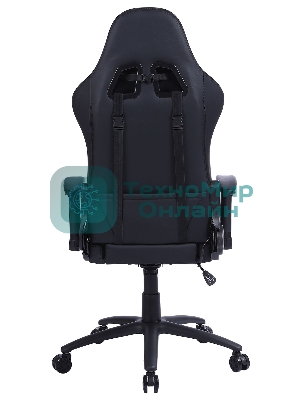 Кресло Cactus CS-CHR-0099BL черный, экокожа, подголовник