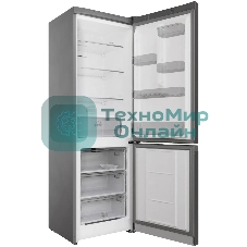 Холодильник Hotpoint HT 5180 MX нержавеющая сталь/серебристый двухкамерный 220/78 л морозилка снизу, No Frost