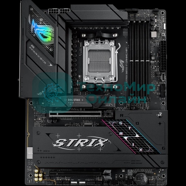 Материнская плата ASUS ROG STRIX B850-F GAMING WIFI, AM5, AMD B850, 4xDDR5, 2xSATA, 4xM.2, 1xPCIe 5.0 x16, 1xPCIe 4.0 x16, 1xPCIe x4, 1xDP, 1xHDMI, 1x2.5Gb LAN, 1xUSB-C 20Gbps, 1xUSB-C 10Gbps, 3xUSB-A 10Gbps, 4xUSB 5Gbps, 4xUSB 2.0, 3x3.5 мм, 7.1, ATX