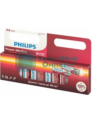Элемент питания алкалиновый AA/LR6 1.5В Power (блист. 12шт) Philips Б0064661