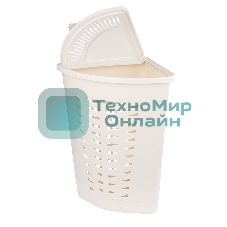 Корзина для белья Альтернатива М1364 угловая, 45 л, слоновая кость