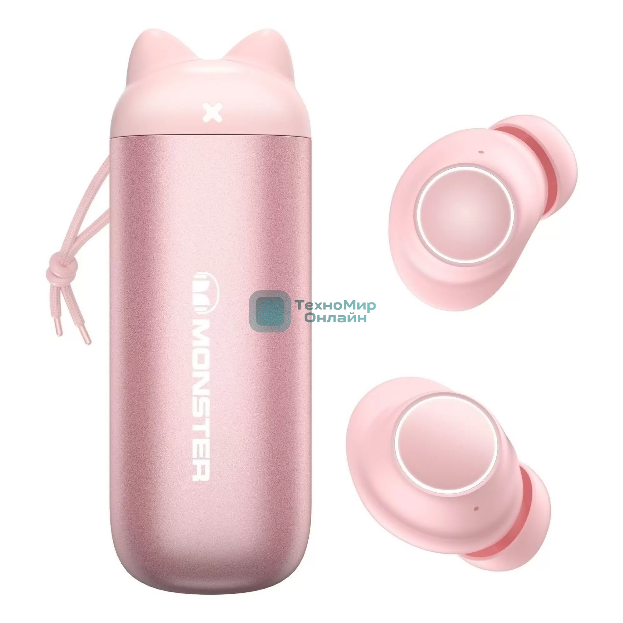 Наушники TWS MONSTER Melody розовый, внутриканальные, Bluetooth, до 5 ч
