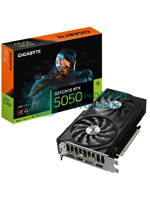 Видеокарта Gigabyte GeForce WINDFORCE OC V2, NVIDIA RTX 5050, 8 ГБ GDDR6, 128 бит, PCI-e 5.0, 1xHDMI, 2xDP, 2587 МГц