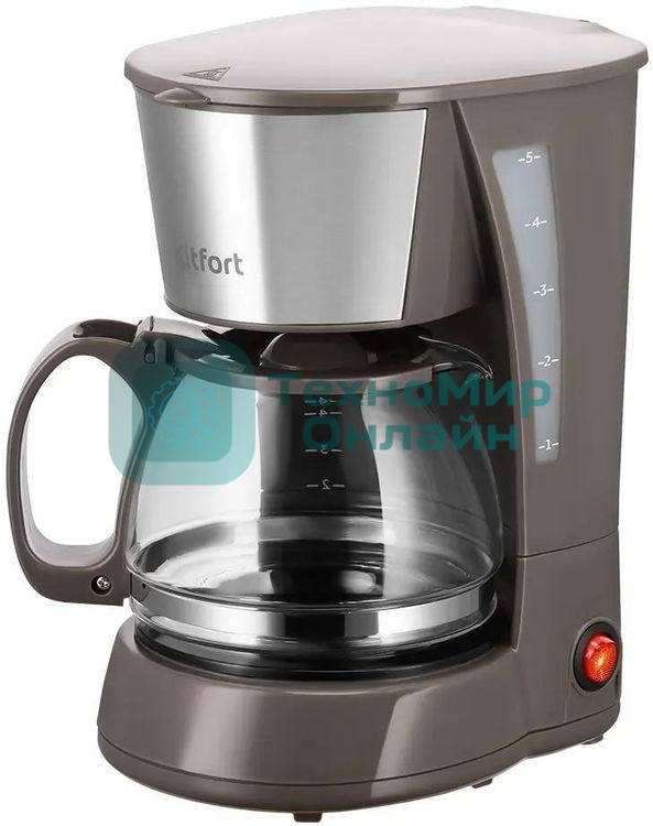 Кофеварка капельная Kitfort КТ-7395 650Вт коричневый/серебристый