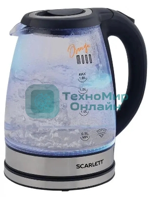 Чайник электрический Scarlett SC-EK27G36 1.8л. 1800Вт черный (корпус: стекло)
