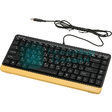 Комплект клавиатура+мышь A4Tech FStyler F1110 проводной, USB, 2000 DPI, чёрный/жёлтый