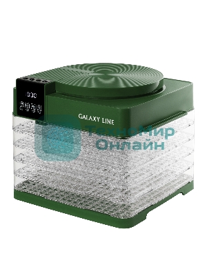 Сушилка для овощей и фруктов Galaxy Line GL 2630, зеленый, с электронным управлением, 450 Вт