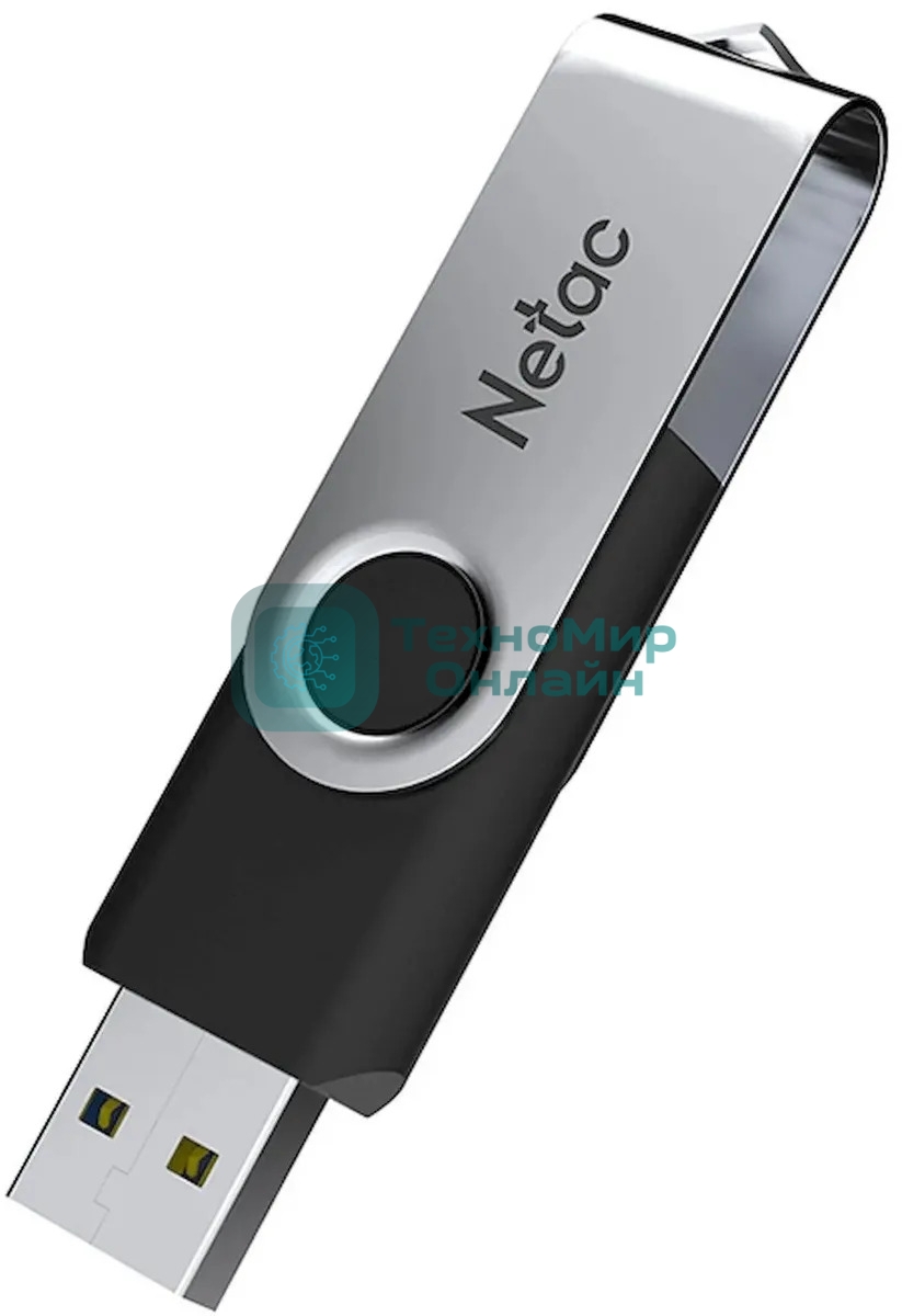 Флешка USB Netac U505 (NT03U505N-016G-20BK), 16Gb, USB 2.0, R/W 70/30, черный/серебристый