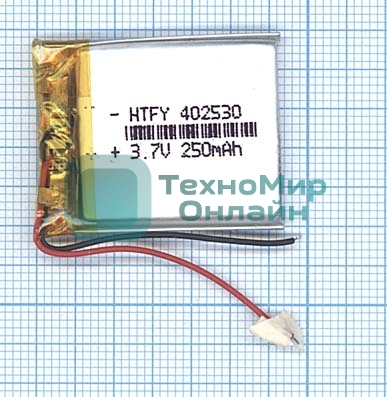 Аккумулятор Li-Pol (батарея) 4x25x30мм 2pin 3.7V/250mAh