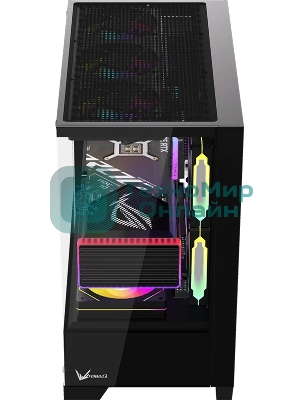 Компьютерный корпус AeroCool/Formula Crystal Z1M Plus FR черный без БП mATX 5x120мм 2xUSB 3.0 1xUSB3.1 audio bott PSU