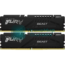 Оперативная память Kingston Fury Beast, DDR5, 32Gb (2x16GB), 6000MHz, CL30, DIMM, с радиатором, черный