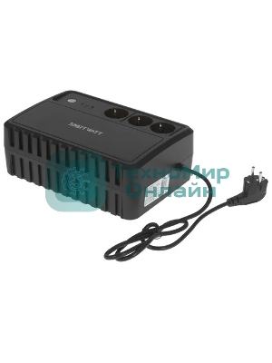 Источник бесперебойного питания SMARTWATT UPS SAFE 1000 черный, 1000/600 ВА/Вт, линейно-интерактивный, напольный, LED индикация, Shuko CEE7/4 - 3 шт.