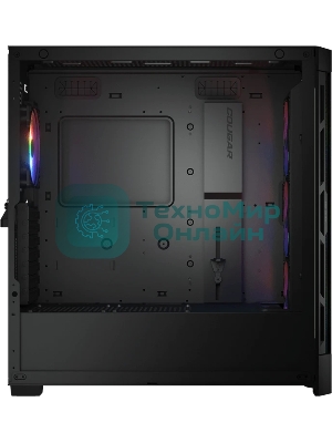 Компьютерный корпус Cougar Airface Pro RGb Black 4x120MM ARGb FAN, ARGb FAN HUB, БЕЗ БП, черный, E-ATX