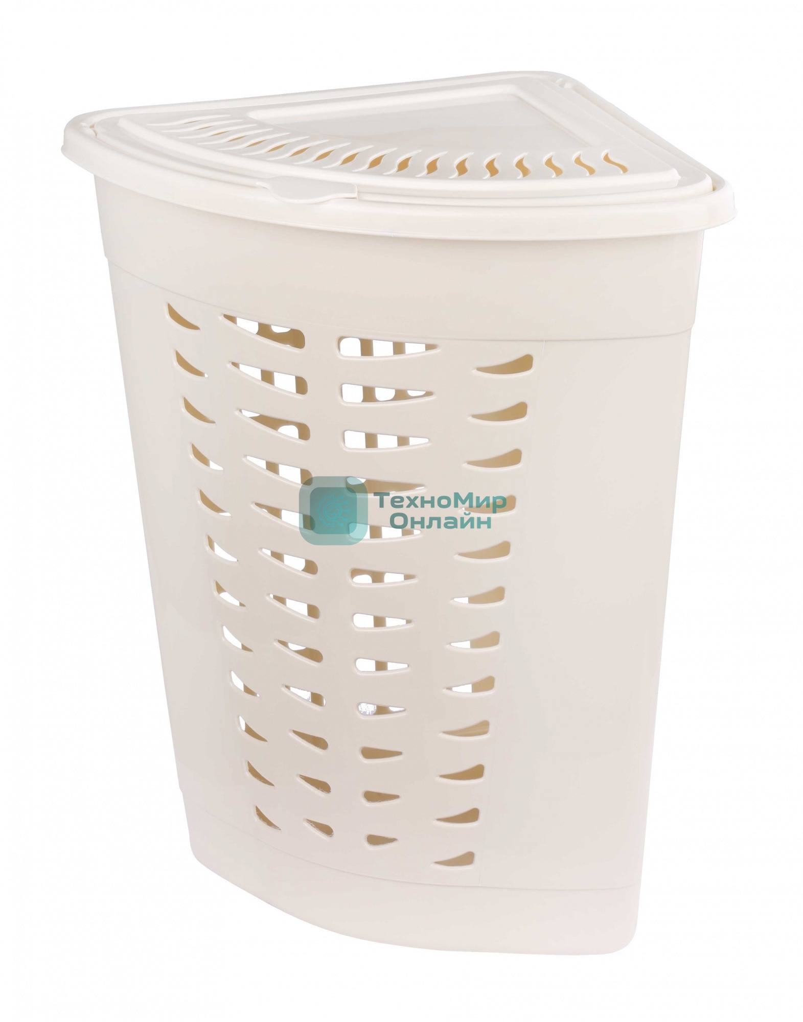 Корзина для белья Альтернатива М1364 угловая, 45 л, слоновая кость