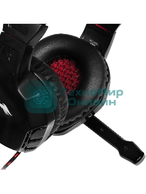 Гарнитура проводная с микрофоном Oklick Phoenix HS-L320G черный/красный 1.9м мониторы оголовье (NO-3000)