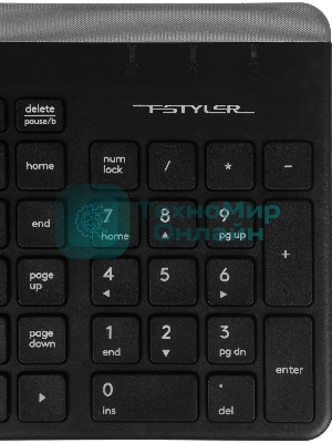 Комплект клавиатура+мышь A4Tech FStyler FB2535C беспроводной, USB + Bluetooth, 2000 DPI, черный