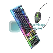 Комплект клавиатура+мышь Hoco GM18 Luminous проводной, USB, 1200 DPI, чёрный