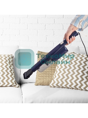 Пылесос вертикальный Endever SkyClean VC-298 темно-синий, питание от сети, 450 Вт, уборка сухая, пылесборник 0.5 л