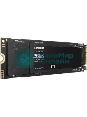 Накопитель SSD Samsung 990 EVO, 2000Gb, PCIe 4.0 x4, M.2 2280, NVMe, R/W 5000/4200
