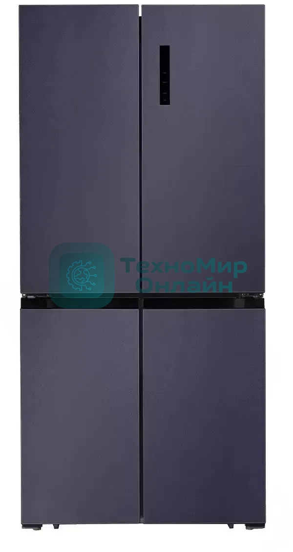 Холодильник LEX LCD450BmID синий металлик трехкамерный 288/129л морозилка снизу, No Frost, Side-by-Side