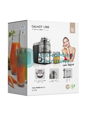 Соковыжималка GALAXY LINE GL 0810 серебристый, центробежная, 1200 Вт, 500 мл, электронное