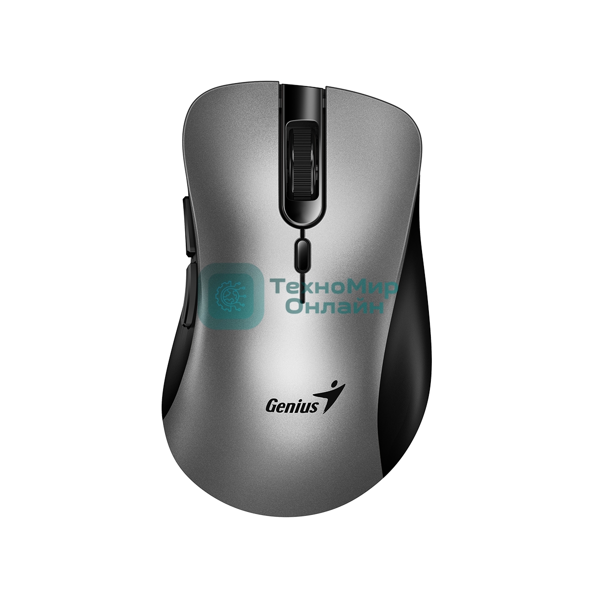 Мышь беспроводная Genius Ergo 8100S AI серебристо-серый, 1600 dpi, радиоканал, USB, кнопки - 6