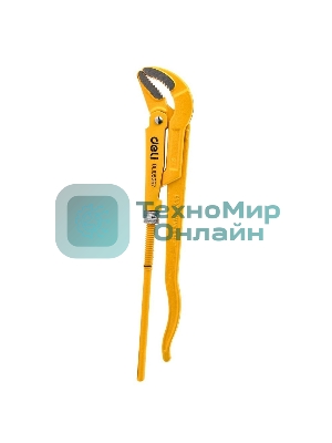 Трубный рычажный ключ №3 с изогнутыми губками Deli DL105267 560мм, раскрытие губок 0-67мм, сталь Cr-V