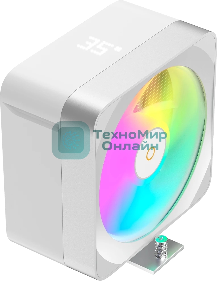 Кулер для процессора Ocypus Delta A40 EX WH Digital, 120мм ARGB FAN, Top Display Panel, 4 HEAT PIPES, 4-PIN PWM, 500-1800 RPM, 29DBA, HYDRO BEARING, LGA115X/1200/1700/18XX, AM4/AM5