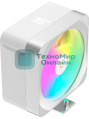 Кулер для процессора Ocypus Delta A40 EX WH Digital, 120мм ARGB FAN, Top Display Panel, 4 HEAT PIPES, 4-PIN PWM, 500-1800 RPM, 29DBA, HYDRO BEARING, LGA115X/1200/1700/18XX, AM4/AM5