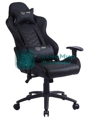 Кресло Cactus CS-CHR-0099BL черный, экокожа, подголовник