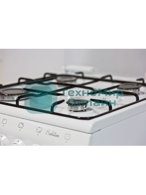 Плита газовая De Luxe 5040.36Г (КР) белый, конфорок 4 шт, духовка 43 л, 50 см x 85 см x 50 см