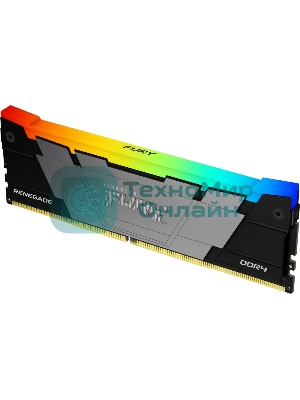 Оперативная память Kingston Fury Renegade, DDR4, 16GB (1x16GB), 3200MHz, CL16, DIMM, с радиатором, RGB, серебристый/черный