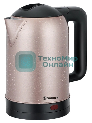 Чайник электрический Sakura SA-2121CD 2л, нержавейка, шампань/крап