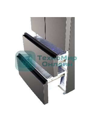 Холодильник Korting KNFF 82535 X нержавеющая сталь трехкамерный 354/186л морозилка снизу