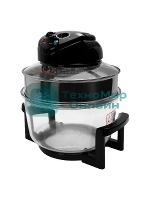 Аэрогриль RAGEX R201-000 черный, 1400 Вт, 12 л, механическое управление, 5 программ