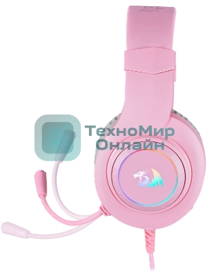 Гарнитура Redragon Hylas розовый, проводная, USB / 2 x mini jack 3.5 мм, подсветка