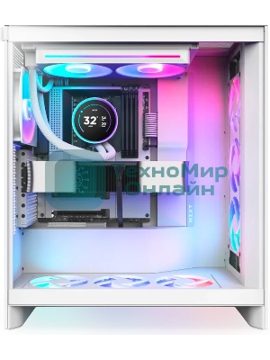 Система жидкостного охлаждения для ПК/Water Cooling System NZXT Kraken Elite 280 RGb (250W, 280мм, LED temp., белый/Fans: 2x140мм, 98.61CFM, 34.5dBA, 2000RPM/Pump height 65мм, 2800RPM, Rad thickness 27мм/S: 1851, 1700, 1200, 115X, AM5, AM4)