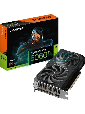 Видеокарта Gigabyte GeForce RTX 5060Ti WindForce Max OC, NVIDIA RTX 5060 Ti, 16G GDDR7, 128 бит, PCI-e 5.0, 1xHDMI, 3xDP, 2587 МГц