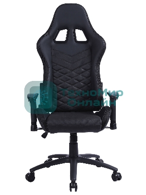 Кресло Cactus CS-CHR-0099BL черный, экокожа, подголовник