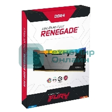 Оперативная память Kingston Fury Renegade, DDR4, 16Gb (2x8Gb), 3200MHz, CL16, DIMM, с радиаторами, RGB, черный