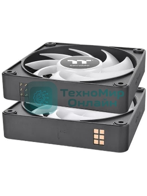 Вентилятор для корпуса Thermaltake CT140 EX Sync ARGB 140х140x25 черный 4-pin 30.7дБ (упак.:3шт) (CL-F182-PL14SW-A) Ret