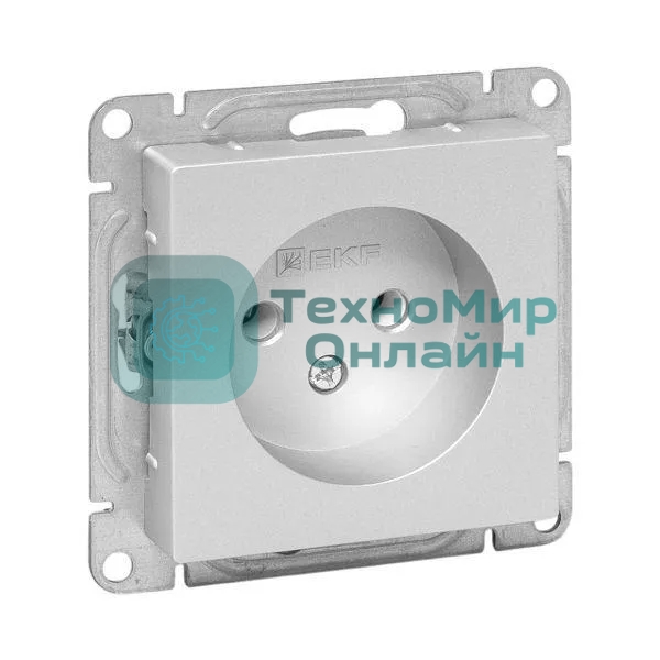 Розетка EKF UP1-SOA-100 СП Эпика 16А без заземл. без шторок механизм алюм.