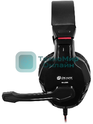 Гарнитура проводная с микрофоном Oklick Phoenix HS-L320G черный/красный 1.9м мониторы оголовье (NO-3000)