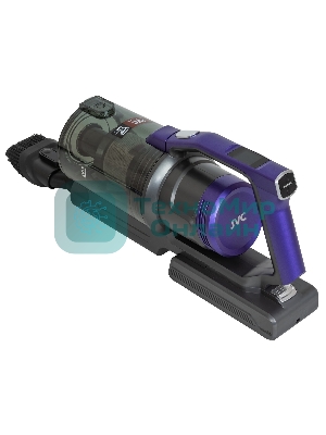 Пылесос вертикальный JVC JH-VS134 фиолетовый/черный, питание от аккумулятора, 70 Вт, пылесборник 1,2 л, работа от АКБ max 50 мин.