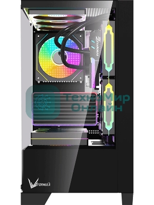 Компьютерный корпус AeroCool/Formula Crystal Z1M Plus FR черный без БП mATX 5x120мм 2xUSB 3.0 1xUSB3.1 audio bott PSU