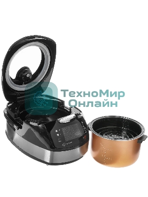 Мультиварка Centek CT-1472 Ceramic черный/сталь, 860 Вт, 5.0 л, LED, 21 программа